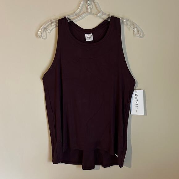 Athleta Maroon “Ease In Rib Tank” Racerback Breathable Workout Top Size Medium - Picture 6 of 16